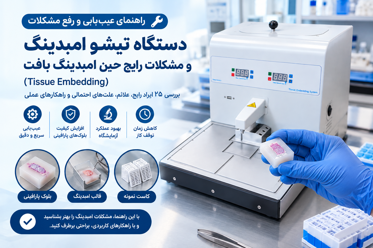 راهنمای عیب‌یابی دستگاه تیشو امبدینگ و بلوک بافت پارافینی