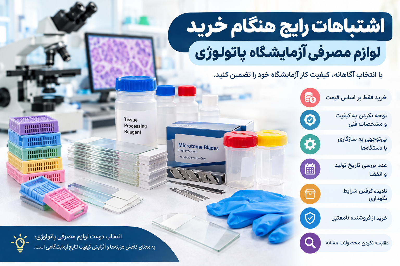 اشتباهات رایج هنگام خرید لوازم مصرفی آزمایشگاه پاتولوژی