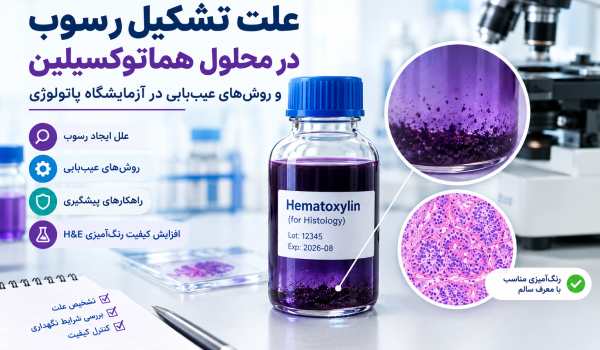 علت تشکیل رسوب در محلول هماتوکسیلین و روش‌های عیب‌یابی در آزمایشگاه پاتولوژی کپی متن جایگزین